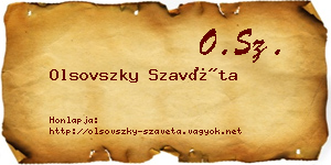 Olsovszky Szavéta névjegykártya